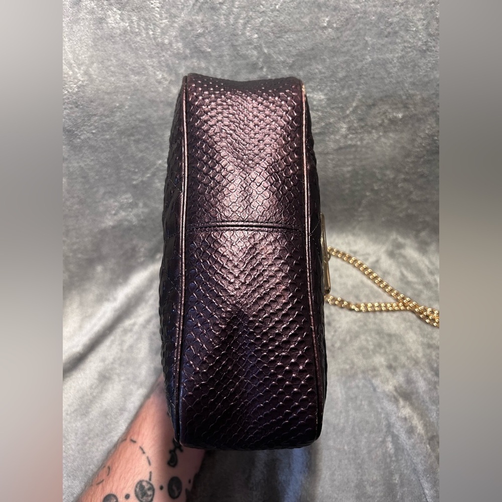 Coach Cassidy Oxblood Snake Embossed Diamond Quilted Leather Crossbody - Picture 8 of 16